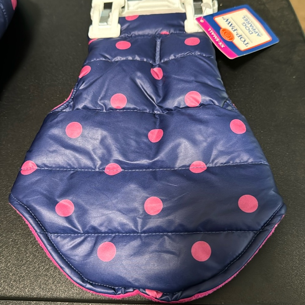Polka dot puffer coat
